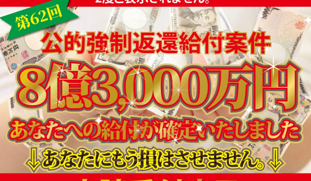 公的強制返還給付案件は、<font color="#ff1e00">怪しいビジネスなのか!?</font><b><span width=